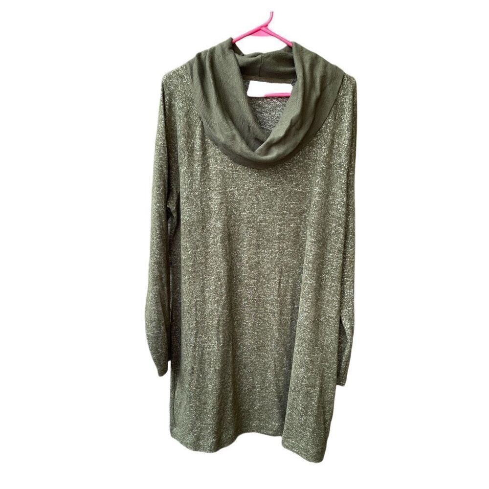 Cabi size L knit cowl neck sweater dress.